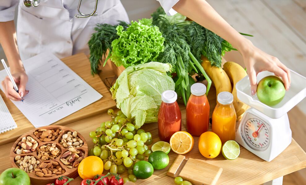 Preparation of a weekly diet based on the principles of correct nutrition