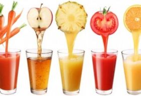 Fruit and vegetable juices for an alcoholic diet